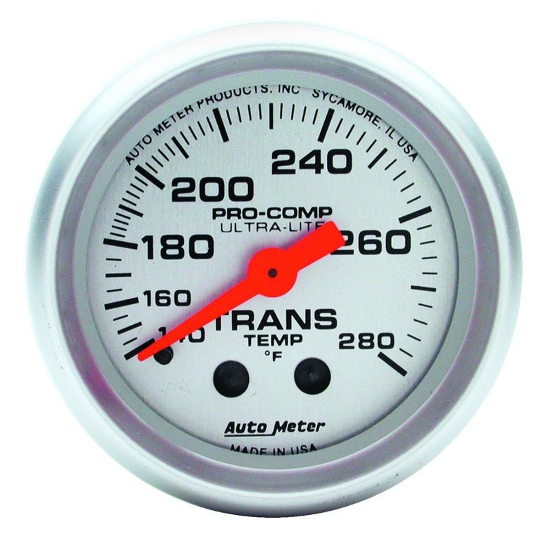 AutoMeter - Autometer Ultra-Lite 52mm 140-280 Deg F Mechanical Transmission Temp Gauge - Demon Performance