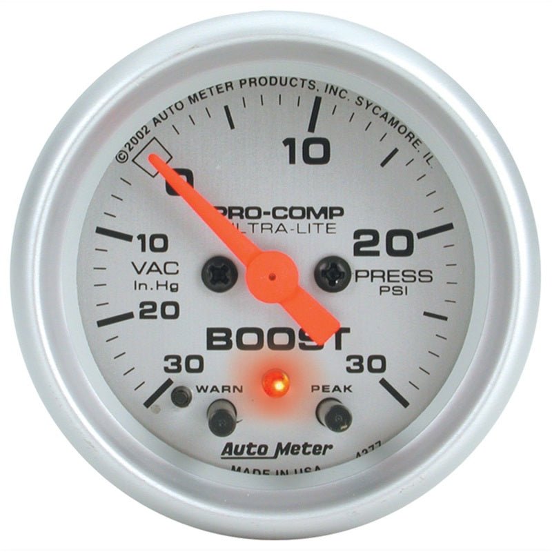 AutoMeter - Autometer Ultra-Lite 52mm 30 PSI Electronic Boost Gauge - Demon Performance