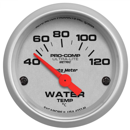 AutoMeter - Autometer Ultra-Lite 52mm 40-120 Deg C Short Sweep Electronic Water Temp Gauge - Demon Performance