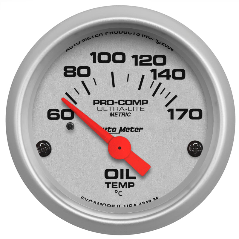 AutoMeter - Autometer Ultra-Lite 52mm 60-170 Deg C Electronic Oil Temperature Gauge - Demon Performance