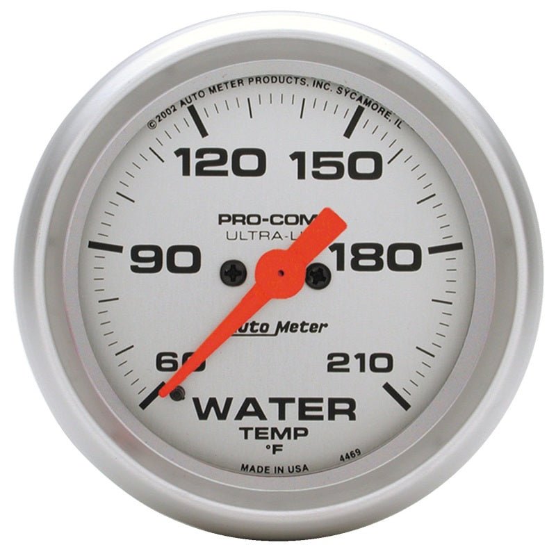 AutoMeter - Autometer Ultra-Lite 52mm 60-210 Deg F Electronic Water Temp Gauge - Demon Performance