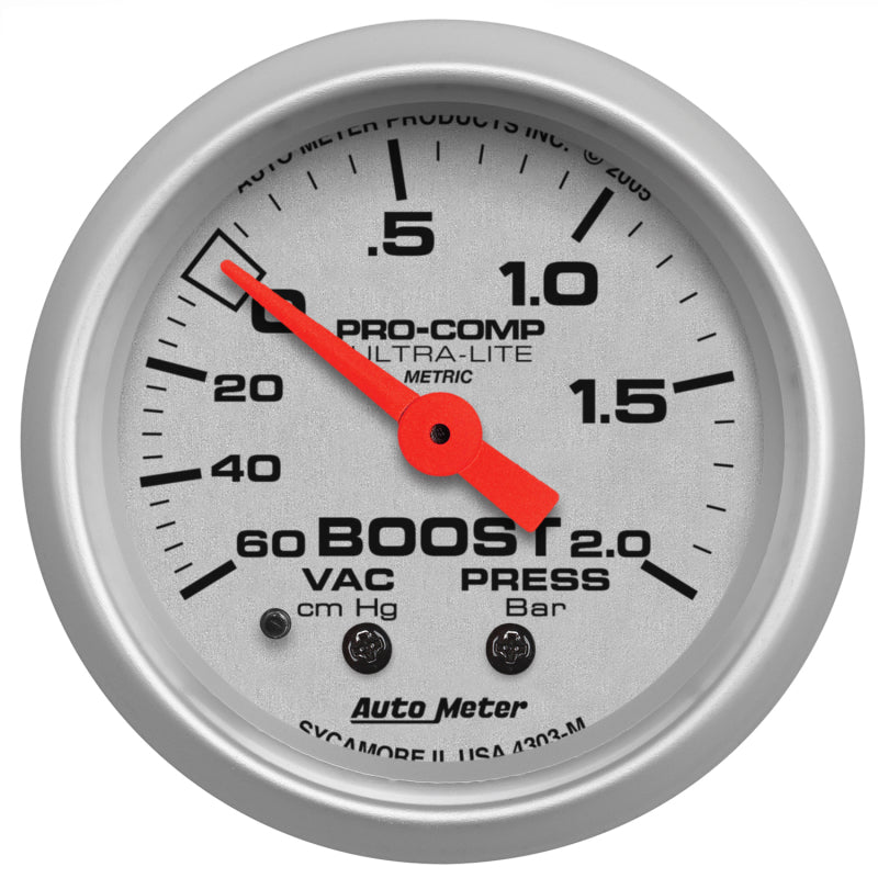 AutoMeter - Autometer Ultra-Lite 52mm 60cm/HG-2.0Bar Mechanical Vacuum/Boost Gauge - Demon Performance