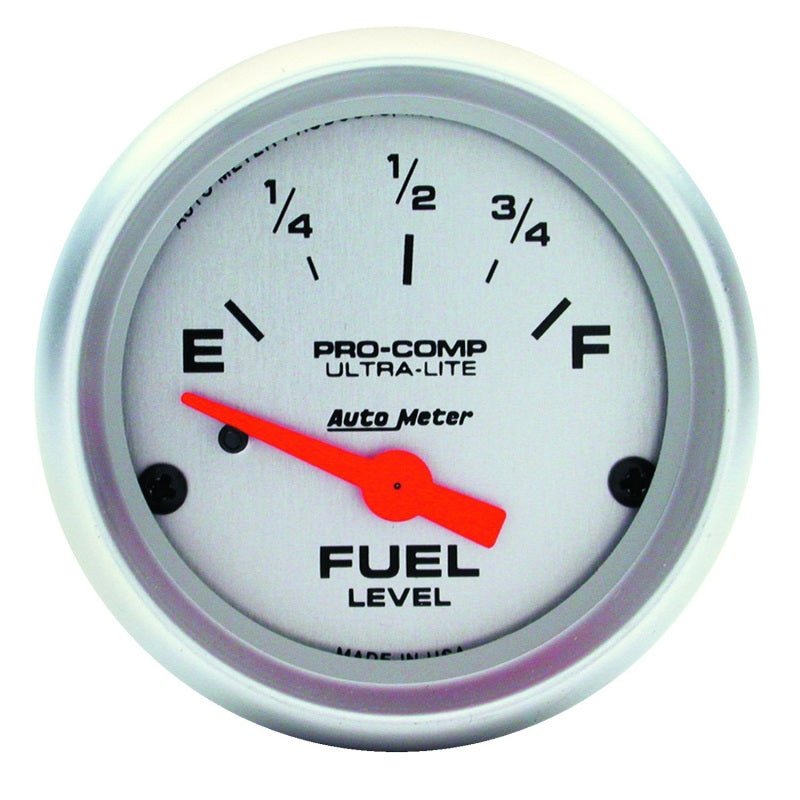 AutoMeter - Autometer Ultra-Lite 52mm 73 OHMS Empty/10 OHMS Full Short Sweep Electronic Fuel Level Gauge - Demon Performance