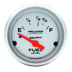 AutoMeter - Autometer Ultra-Lite 52mm 73 OHMS Empty/8-12 OHMS Full Short Sweep Electronic Fuel Level Gauge - Demon Performance