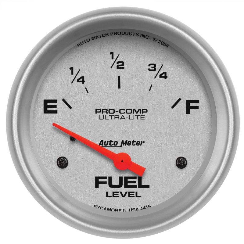 AutoMeter - Autometer Ultra-Lite 52mm Electronic Fuel Level Gauge - Demon Performance