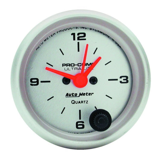 AutoMeter - Autometer Ultra-Lite 52mm Short Sweep Electronic Clock - Demon Performance