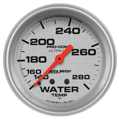 AutoMeter - Autometer Ultra-Lite 66.7mm 140-280 Deg F Mechanical Water Temperature Gauge - White - Demon Performance