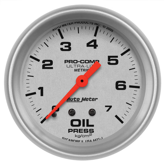 AutoMeter - Autometer Ultra-Lite 66.7mm METRIC 0-7 Kg/CM 2 Oil Pressure Mechanical Gauge - Demon Performance