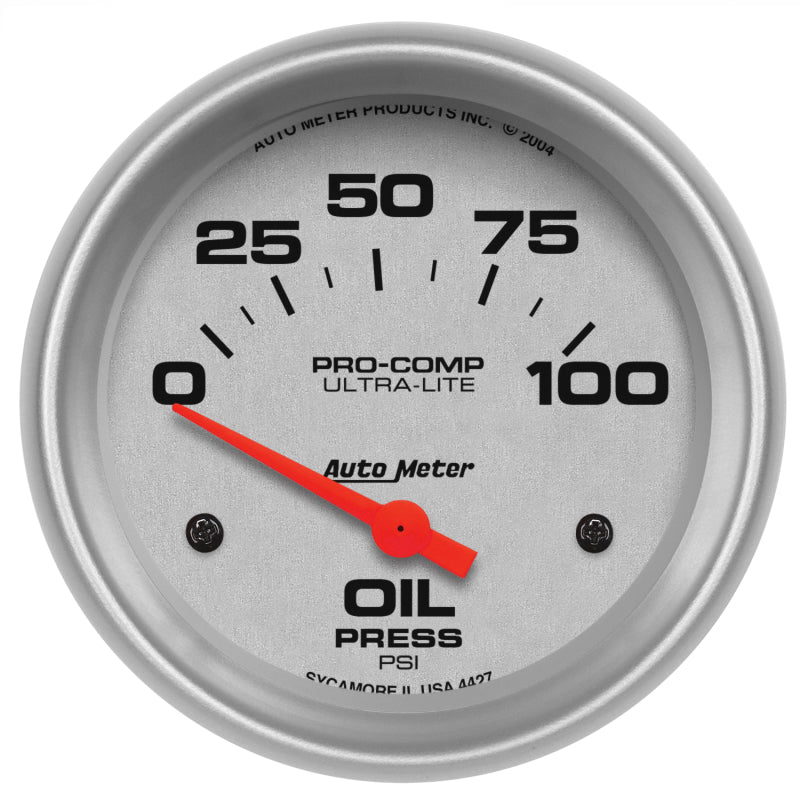 AutoMeter - Autometer Ultra-Lite 66.7mm Short Sweep Electronic 0-100 PSI Oil Pressure Gauge - Demon Performance