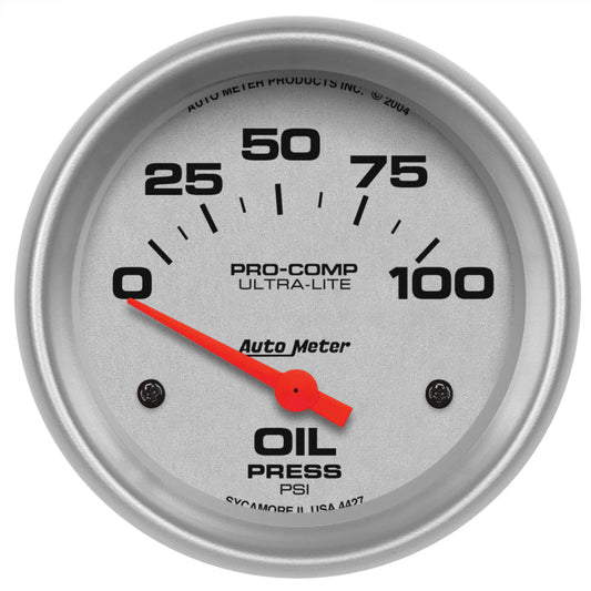 AutoMeter - Autometer Ultra-Lite 66.7mm Short Sweep Electronic 0-100 PSI Oil Pressure Gauge - Demon Performance