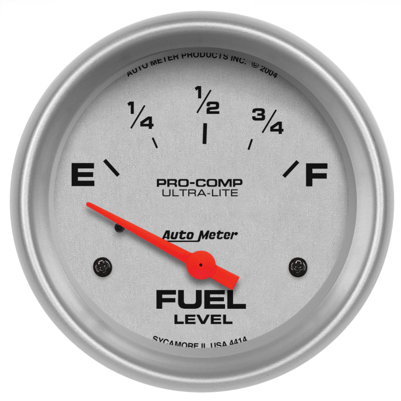 AutoMeter - Autometer Ultra-Lite 66.7mm Short Sweep Electronic 0 E/90 F Fuel Level Gauge - Demon Performance