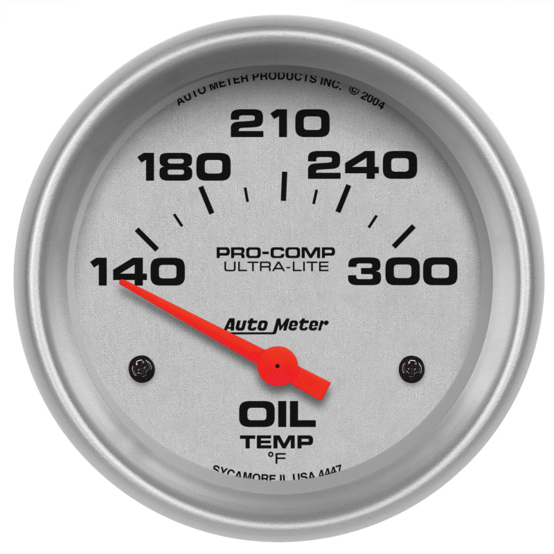 AutoMeter - Autometer Ultra-Lite 66.7mm Short Sweep Electronic 140-300 Degree Oil Temperature Gauge - Demon Performance