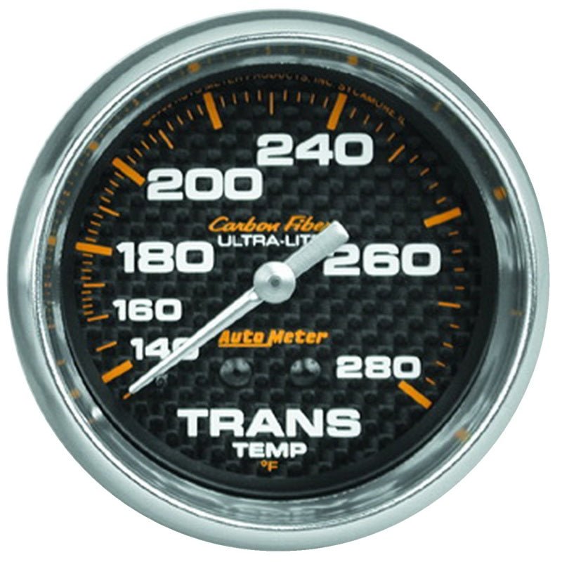 AutoMeter - Autometer Ultra-Lite Carbon Fiber 2-5/8in Transmission Temp 140-280 Deg F - Demon Performance