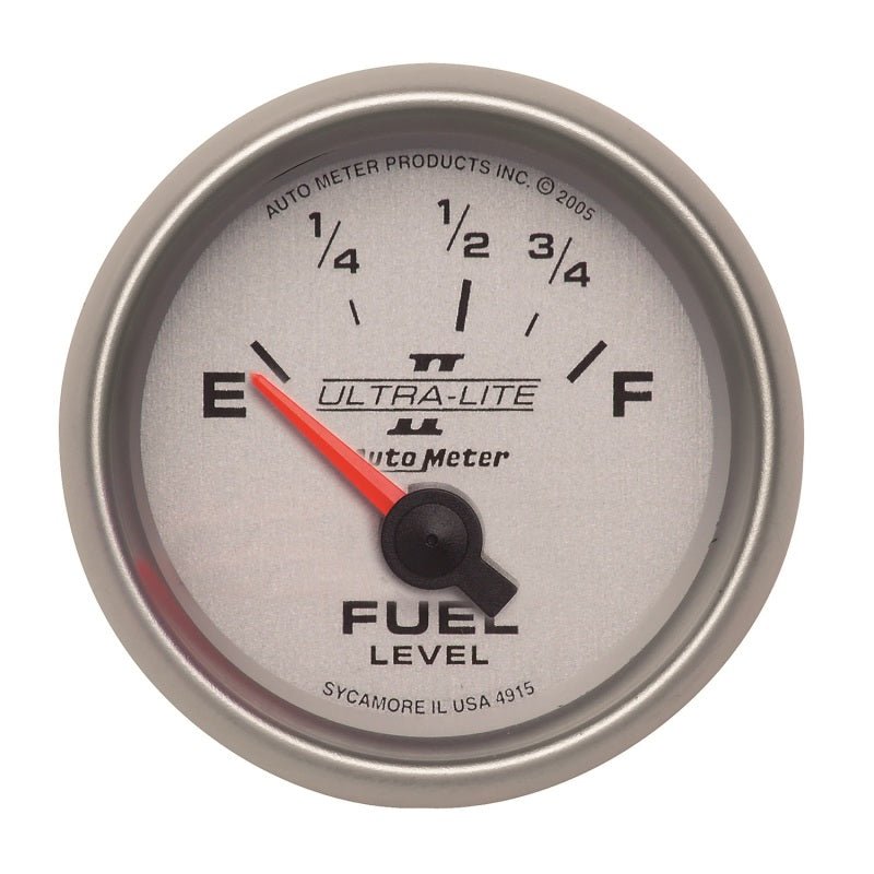 AutoMeter - Autometer Ultra-Lite II 2-1/16in 73-10 OHMS Short Sweep Electronic Fuel Level Gauge - Demon Performance