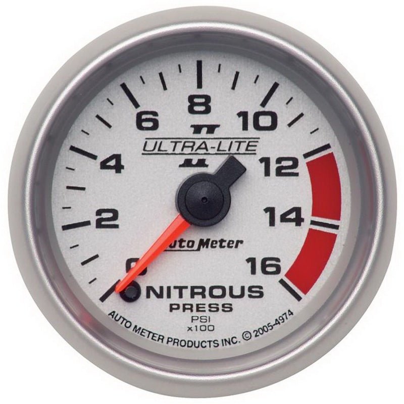 AutoMeter - Autometer Ultra-Lite II 2 1/16in FSE 0 - 1600 PSI Nitrous Pressure Gauge - Demon Performance