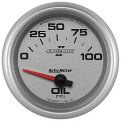 AutoMeter - Autometer Ultra-Lite II 2 5/8in 0-100 PSI Short Sweep Electronic Oil Pressure Gauge - Demon Performance