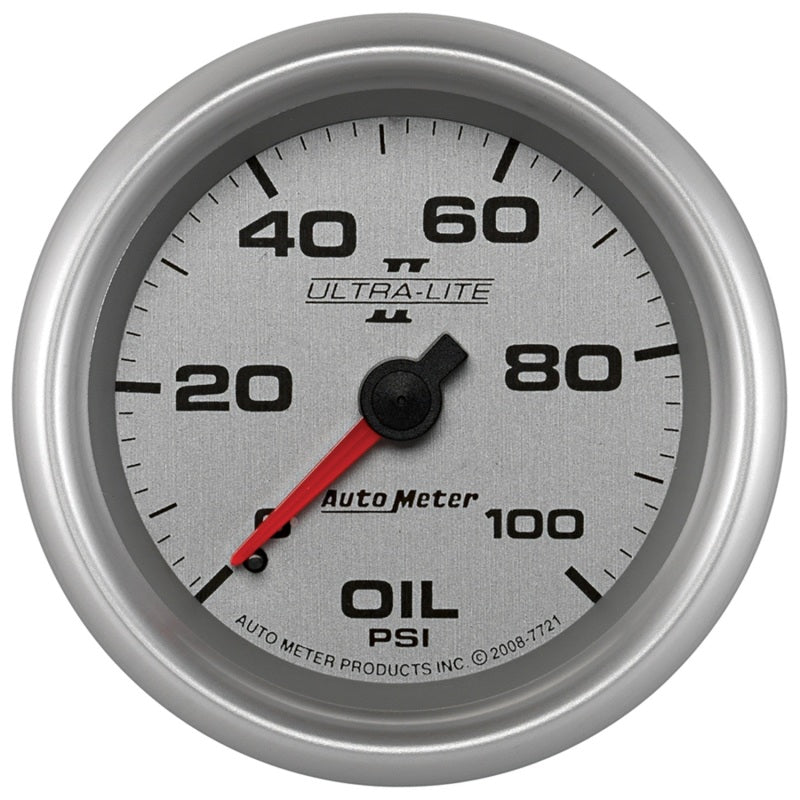 AutoMeter - Autometer Ultra-Lite II 2 5/8in 100psi Mechanical Oil Temp Gauge - Demon Performance