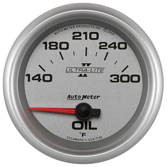 AutoMeter - Autometer Ultra-Lite II 2 5/8in 140-300 Degree F Short Sweep Electronic Oil Temperature Gauge - Demon Performance