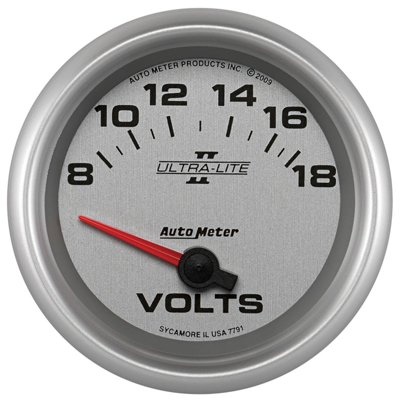 AutoMeter - Autometer Ultra-Lite II 2-5/8in 18V Electric Voltmeter Gauge - Demon Performance