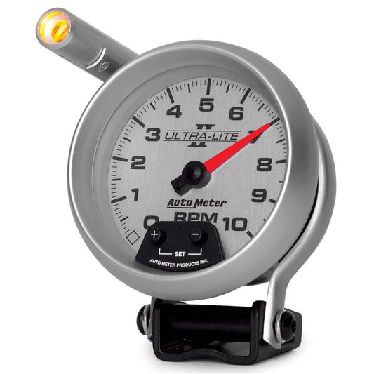 AutoMeter - Autometer Ultra-Lite II 3-3/4in 10000 RPM Pedestal Mount Mini-Monster Tachometer - Demon Performance