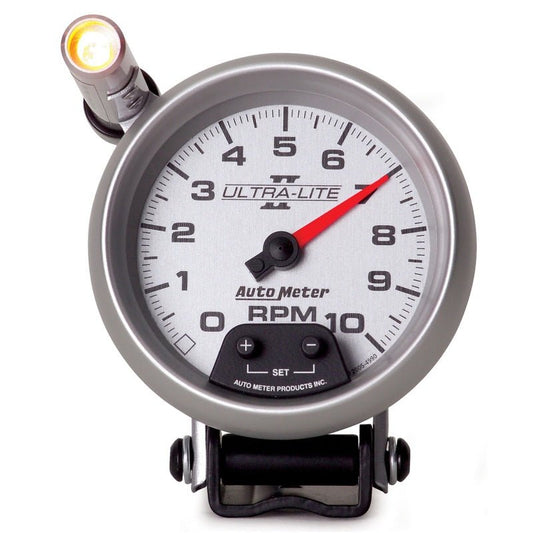 AutoMeter - Autometer Ultra-Lite II 3-3/4in 10000 RPM Pedestal Mount Mini-Monster Tachometer - Demon Performance