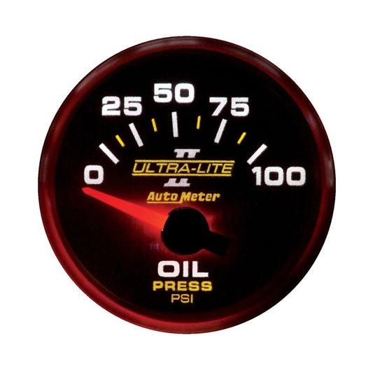 AutoMeter - Autometer Ultra-Lite II 52mm 0-100 PSI Electrical Oil Pressure Gauge - Demon Performance