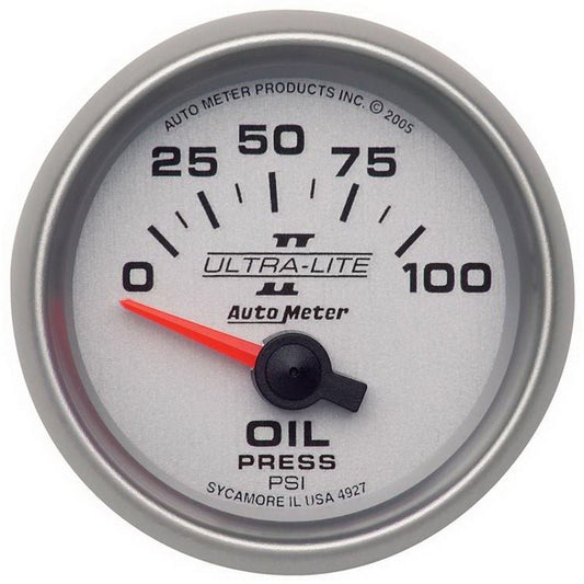 AutoMeter - Autometer Ultra-Lite II 52mm 0-100 PSI Electrical Oil Pressure Gauge - Demon Performance