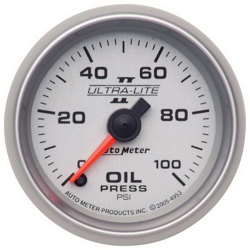 AutoMeter - Autometer Ultra-Lite II 52mm 0-100 psi Full Sweep Electric Oil Pressure Gauge - Demon Performance