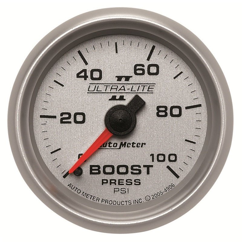 AutoMeter - Autometer Ultra-Lite II 52mm 0-100 PSI Mechanical Boost Gauge - Demon Performance