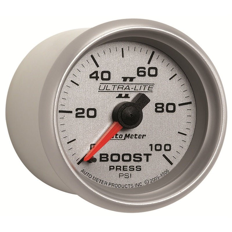 AutoMeter - Autometer Ultra-Lite II 52mm 0-100 PSI Mechanical Boost Gauge - Demon Performance