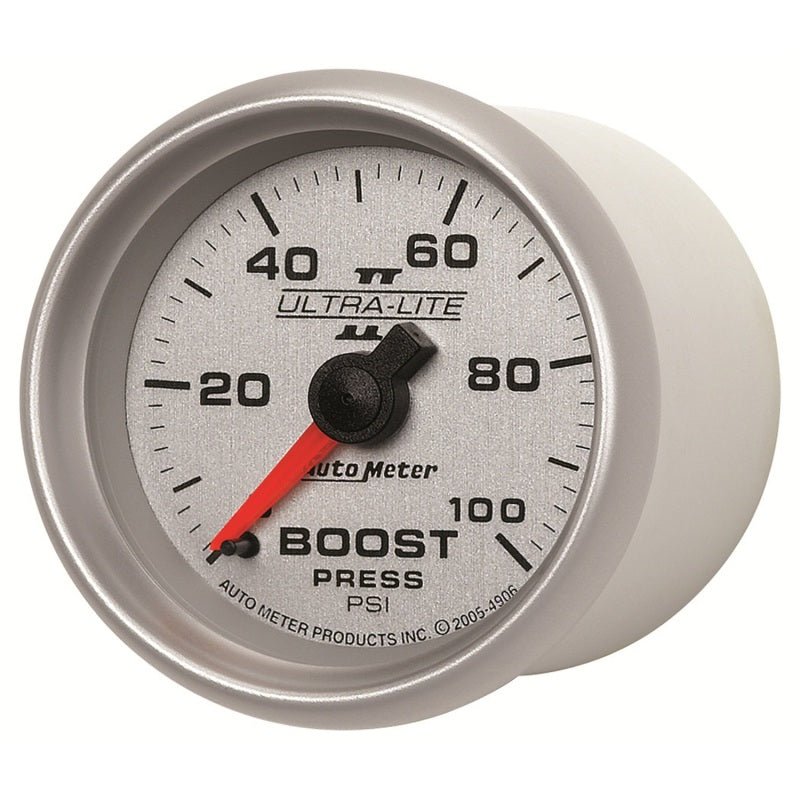 AutoMeter - Autometer Ultra-Lite II 52mm 0-100 PSI Mechanical Boost Gauge - Demon Performance