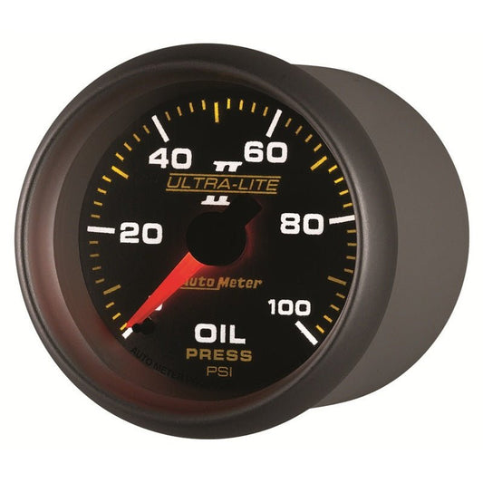 AutoMeter - Autometer Ultra-Lite II 52mm 0-100 PSI Mechanical Oil Pressure Gauge - Demon Performance