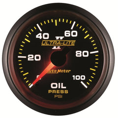 AutoMeter - Autometer Ultra-Lite II 52mm 0-100 PSI Mechanical Oil Pressure Gauge - Demon Performance