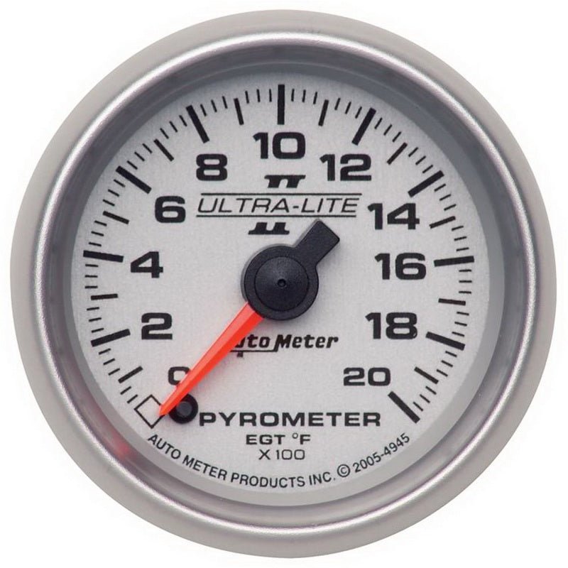 AutoMeter - Autometer Ultra-Lite II 52mm 0-2000 Deg F Full Sweep Electric Pyrometer (EGT) Gauge - Demon Performance