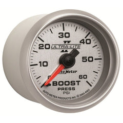 AutoMeter - Autometer Ultra-Lite II 52mm 0-60 PSI Mechanical Boost Gauge - Demon Performance