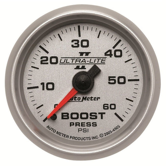 AutoMeter - Autometer Ultra-Lite II 52mm 0-60 PSI Mechanical Boost Gauge - Demon Performance