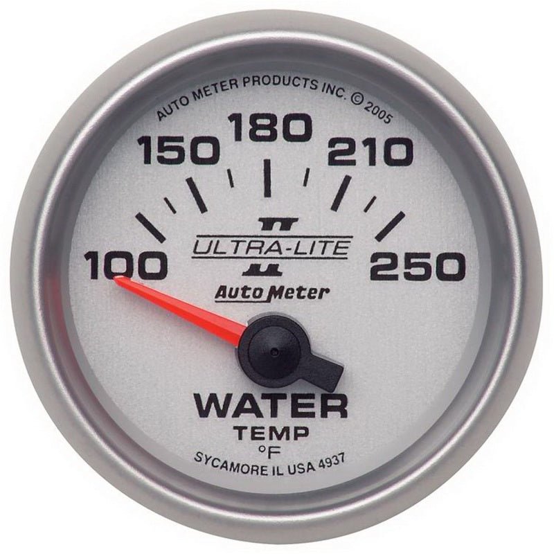 AutoMeter - Autometer Ultra-Lite II 52mm 100-250 Deg F Short Sweep Electronic Water Temp Gauge - Demon Performance