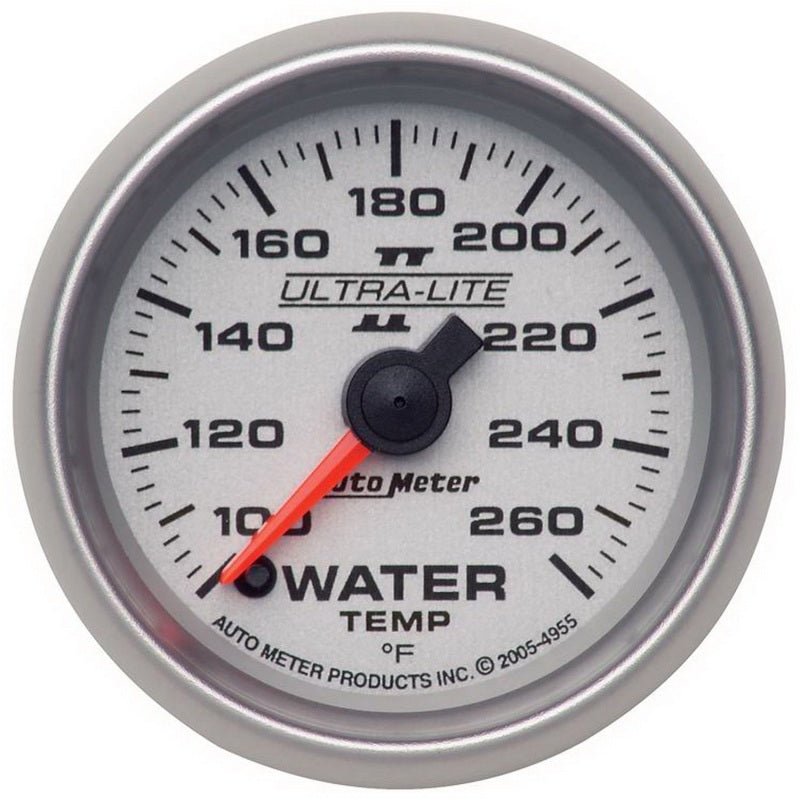 AutoMeter - Autometer Ultra-Lite II 52mm 100-260 Deg F Full Sweep Electric Water Temperature Gauge - Demon Performance