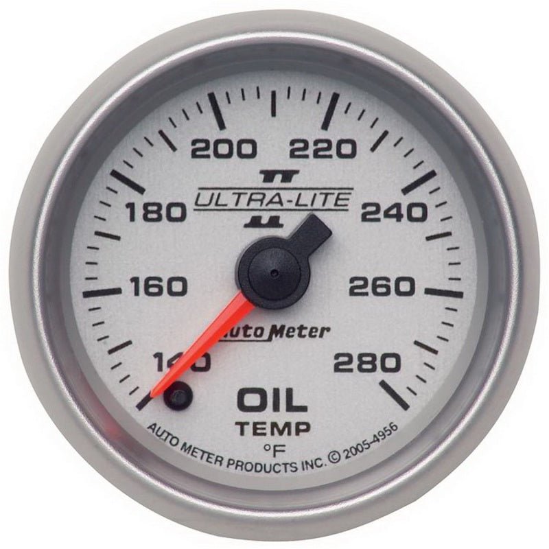 AutoMeter - Autometer Ultra-Lite II 52mm 140-280 Deg F Full Sweep Electric Oil Temperature Gauge - Demon Performance