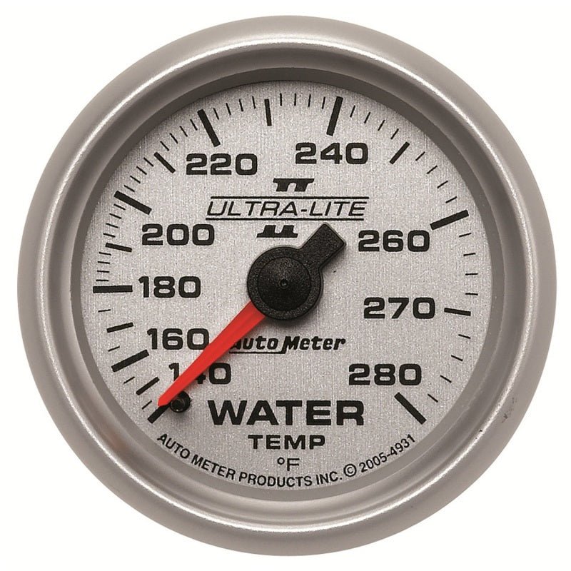 AutoMeter - Autometer Ultra-Lite II 52mm 140-280 Deg F Mechanical Water Temp Gauge - Demon Performance