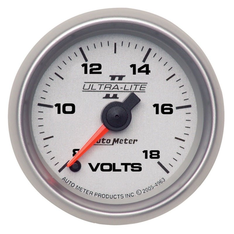 AutoMeter - Autometer Ultra-Lite II 52mm 18 Volt Digital Stepper Motor Voltmeter - Demon Performance