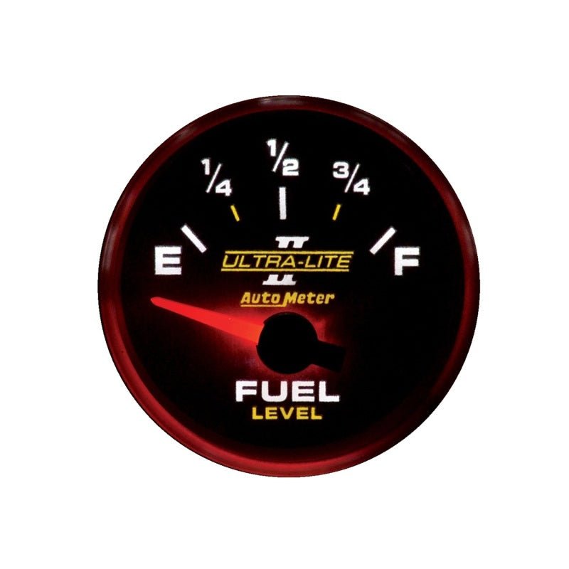 AutoMeter - Autometer Ultra-Lite II 52mm 240-33 OHMS Short Sweep Electronic Fuel Level Gauge - Demon Performance