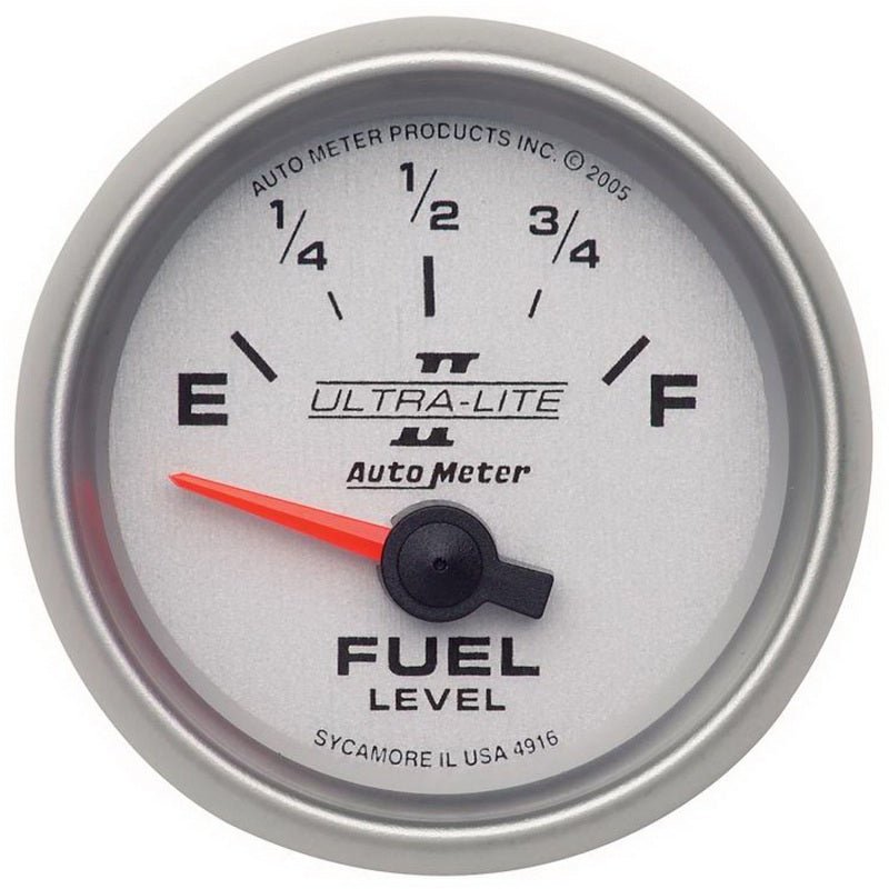 AutoMeter - Autometer Ultra-Lite II 52mm 240-33 OHMS Short Sweep Electronic Fuel Level Gauge - Demon Performance