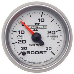 AutoMeter - Autometer Ultra-Lite II 52mm 30 In Hg-Vac/30 PSI Full Sweep Electronic Vacuum/Boost Gauge - Demon Performance