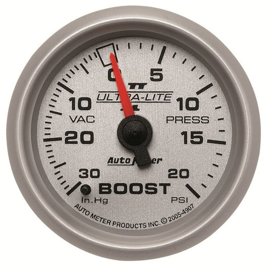 AutoMeter - Autometer Ultra-Lite II 52mm 30 in Hg/20 psi Mechanical Boost/Vacuum Gauge - Demon Performance