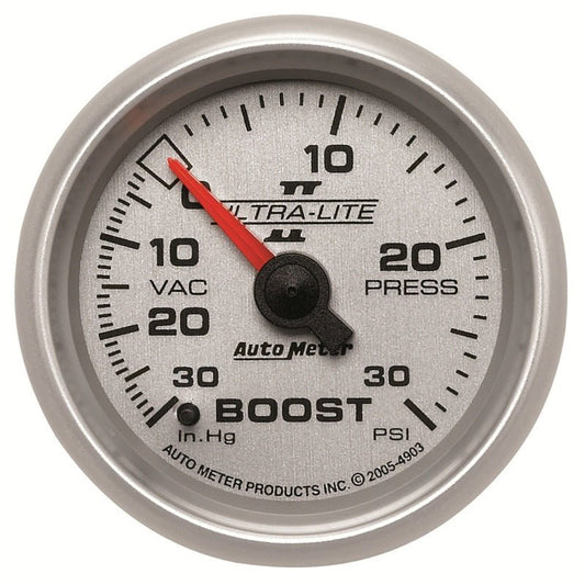 AutoMeter - Autometer Ultra-Lite II 52mm 30 PSI Mechanical Boost Gauge - Demon Performance