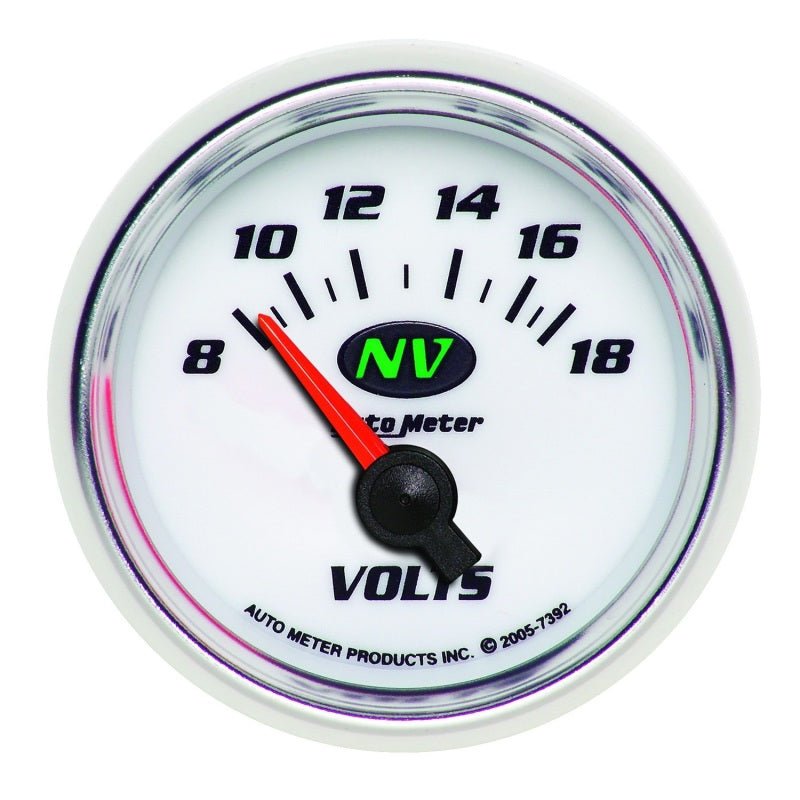 AutoMeter - Autometer Voltmeter 52.4mm Short Sweep Electric 8-18 Volts - Demon Performance