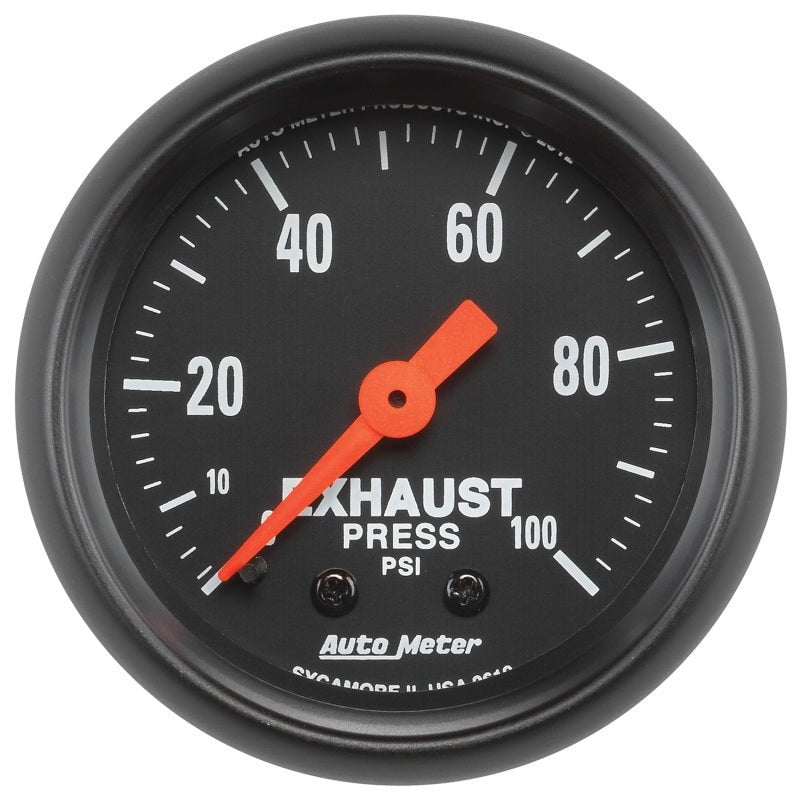 AutoMeter - Autometer Z Series 2-1/16in 0-100 PSI Mechanical Exhaust Pressure Gauge - Demon Performance