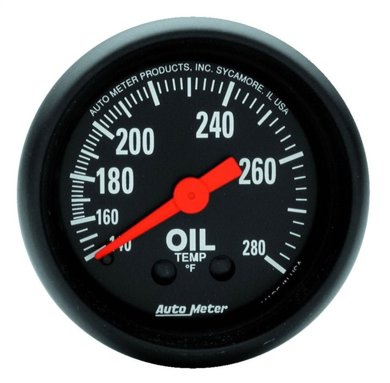 AutoMeter - Autometer Z Series 2-1/16in 140-280 Degrees F Mechanical Oil Temperature Gauge - Demon Performance