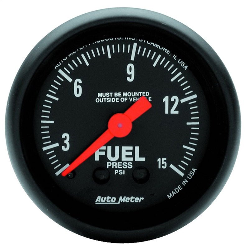 AutoMeter - Autometer Z Series 2-1/16in 15 PSI Mechanical Fuel Pressure Gauge - Demon Performance